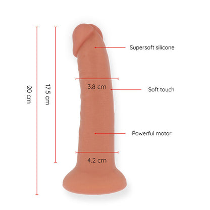 Dildo Vibratório ONINDER Bogotá Médio 20cm com controle via APP e silicone natural