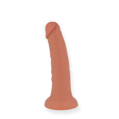 Close-up do ONINDER Vibrador Dildo Bogotá 17.5cm com controlo via app, destacando o material de silicone natural.