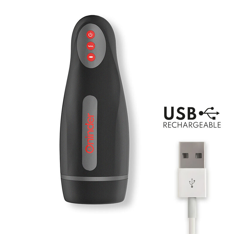 ONINDER Masturbador Masculino SEOUL com controlo via app e cabo de carregamento USB.