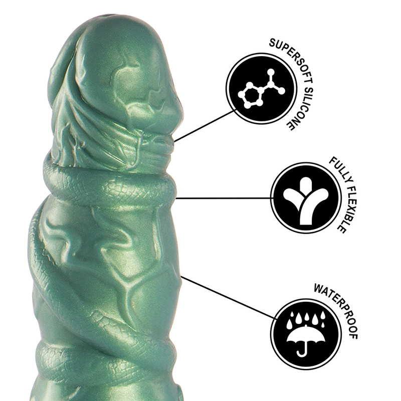 Dildo EPIC CYBERSILICOCK Hades de silicone premium, com detalhes inspirados na mitologia grega.
