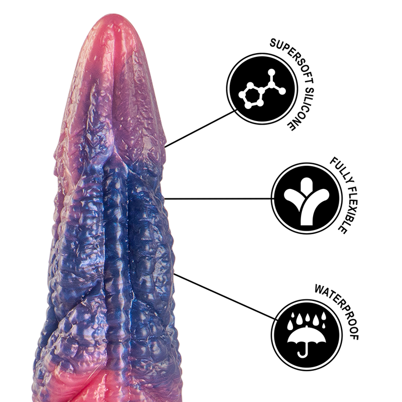 Dildo Dionysus EPIC CYBERSILICOCK em silicone com design vibrante e contornos estimulantes para prazer intenso.