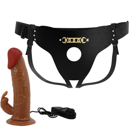 MARION HARNESS CUECAS UNIVERSAIS COM DILDO VIBRATÓRIO 19 CM MARROM