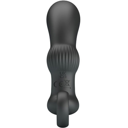 Close-up do PRETTY LOVE Massageador Vibrador Anal Cayla Preto mostrando o seu design ergonómico e material de silicone.