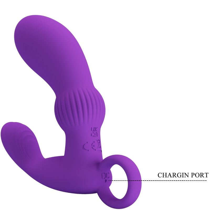 PRETTY LOVE Cayla Vibrador Anal Próstata com controle remoto e acabamento em silicone lila.