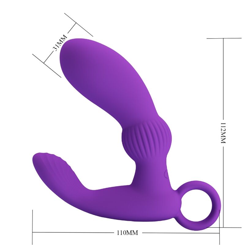 PRETTY LOVE Cayla Vibrador Anal Próstata com controle remoto e acabamento em silicone lila.