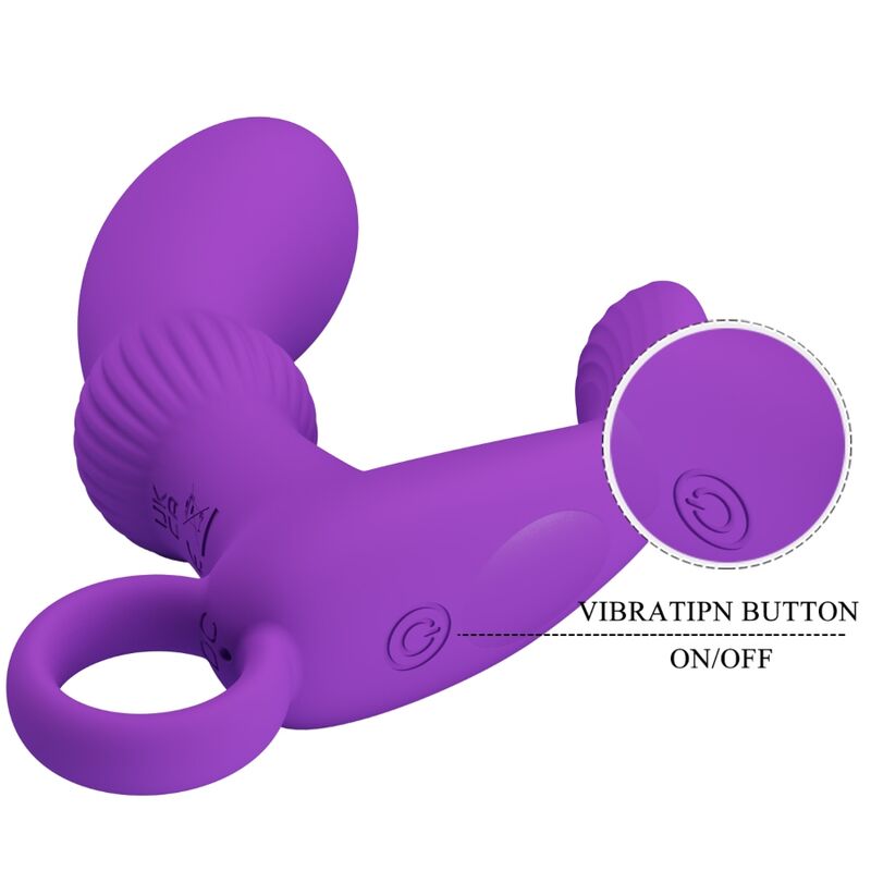 PRETTY LOVE Cayla Vibrador Anal Próstata com controle remoto e acabamento em silicone lila.