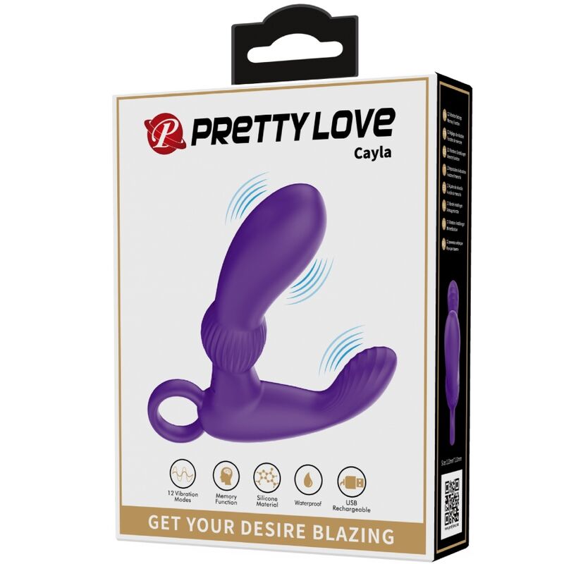 PRETTY LOVE Cayla Vibrador Anal Próstata com controle remoto e acabamento em silicone lila.