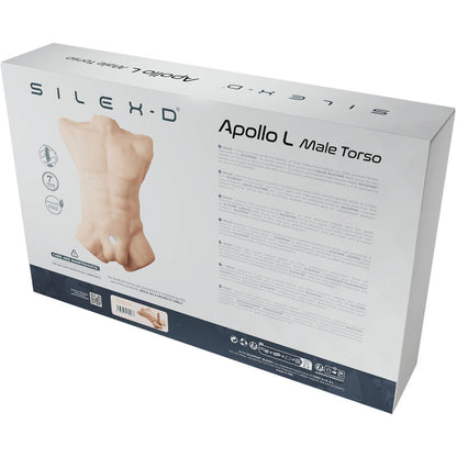Imagem do SILEXD Torso Masculino Realista Apollo L com vibrador, detalhando sua textura e design ergonómico.