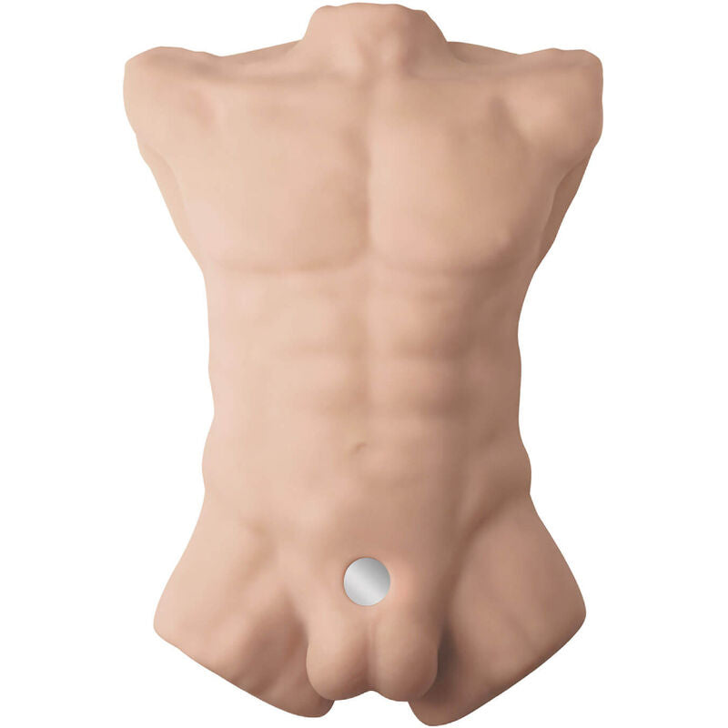 Imagem do SILEXD Torso Masculino Realista Apollo L com vibrador, detalhando sua textura e design ergonómico.