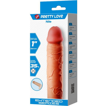 Extensor de Pénis PRETTY LOVE Nilo com cobertura realista para aumento de prazer e comprimento.