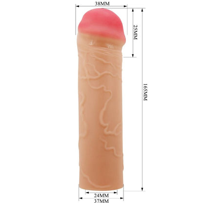 Extensor de Pénis PRETTY LOVE Nilo com cobertura realista para aumento de prazer e comprimento.