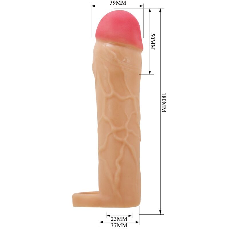 Capa para Pénis Extensora Estimulante Hani da PRETTY LOVE em silicone realista.