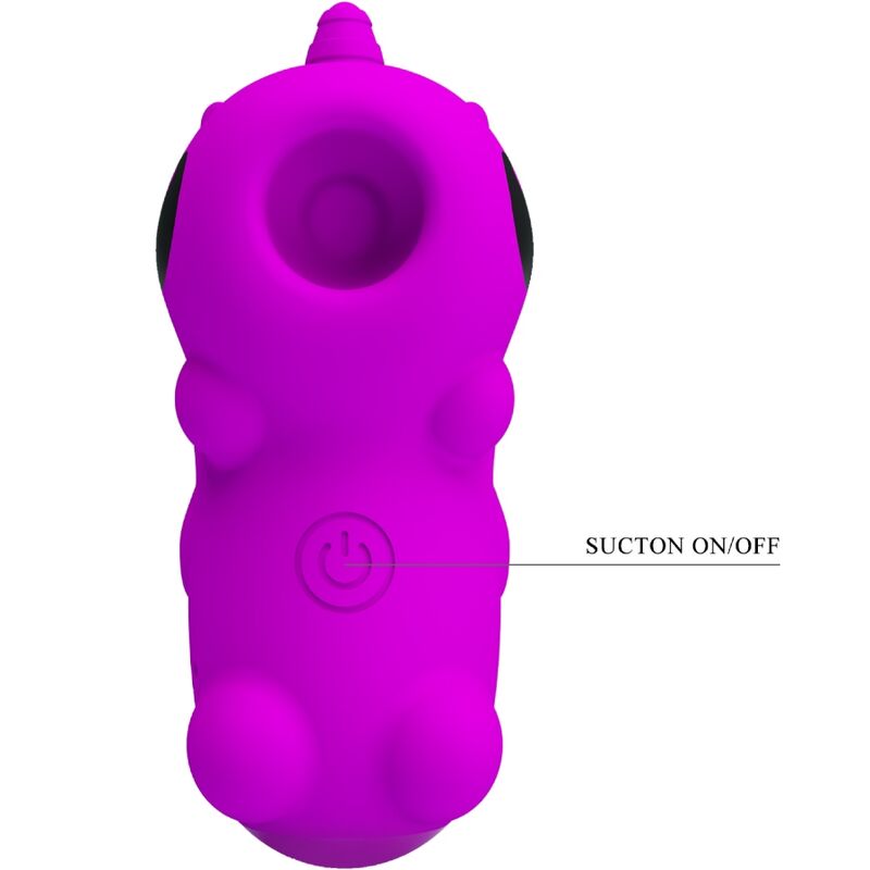 Pretty Love Mini Vibrador de Dedo Magic Unicorn roxo com 10 funções de sucção e carregamento USB.