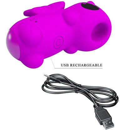 Pretty Love Mini Vibrador de Dedo Magic Unicorn roxo com 10 funções de sucção e carregamento USB.