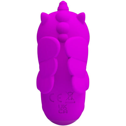Pretty Love Mini Vibrador de Dedo Magic Unicorn roxo com 10 funções de sucção e carregamento USB.