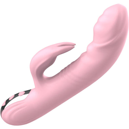 Close-up do Armony Vibrador de Coelho Fully Finger Rosa, mostrando seu design ergonómico, textura de silicone macio e estimulador clitoriano.