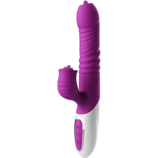 Vibrador ARMONY Língua Dupla com Impulso e Efeito de Calor em fúcsia.