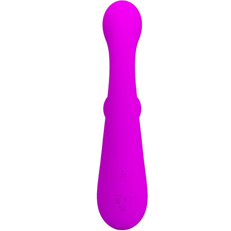 Close-up do Vibrador Rabbit PRETTY LOVE Skylar Roxo, mostrando seu design ergonómico e textura de silicone macio.