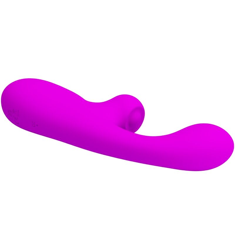 Close-up do Vibrador Rabbit PRETTY LOVE Skylar Roxo, mostrando seu design ergonómico e textura de silicone macio.