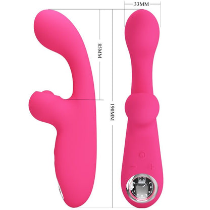 Vibrador estimulador Pretty Love Skylar rosa em silicone macio com design ergonómico