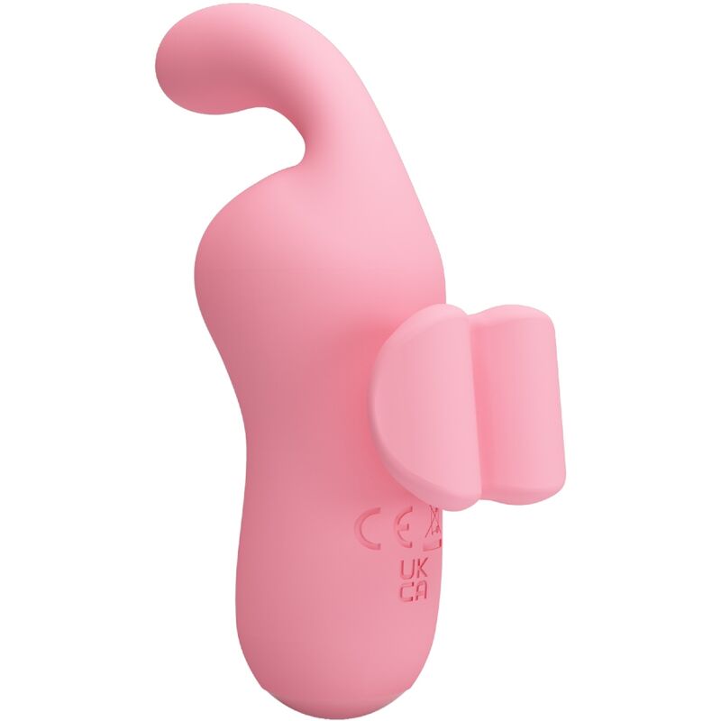 PRETTY LOVE Vibrador de Dedo e Sucker Magic Fairy 10 Funções, mostrando design compacto e cor rosa.