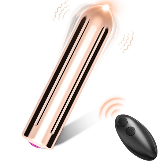 Vibrador Bala ARMONY Warhead Dourado com controlo remoto, destacando o design elegante e compacto.
