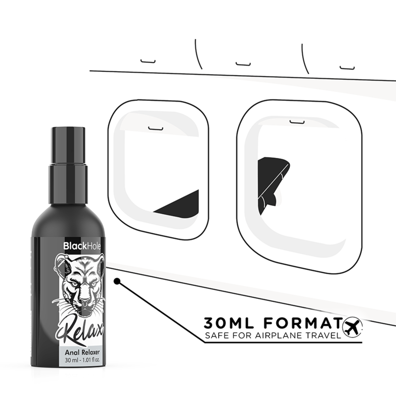 BLACK HOLE Spray Relaxante Anal Explorer 30 ML, para conforto e prazer íntimo.