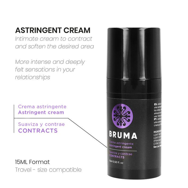 Close-up of the BRUMA Creme Adstringente Ultra Deslizante 15 ML, highlighting its compact design.