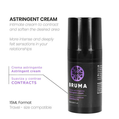 Close-up of the BRUMA Creme Adstringente Ultra Deslizante 15 ML, highlighting its compact design.
