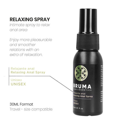 BRUMA Spray Anal Relaxante Unissexo 30ml para conforto íntimo.