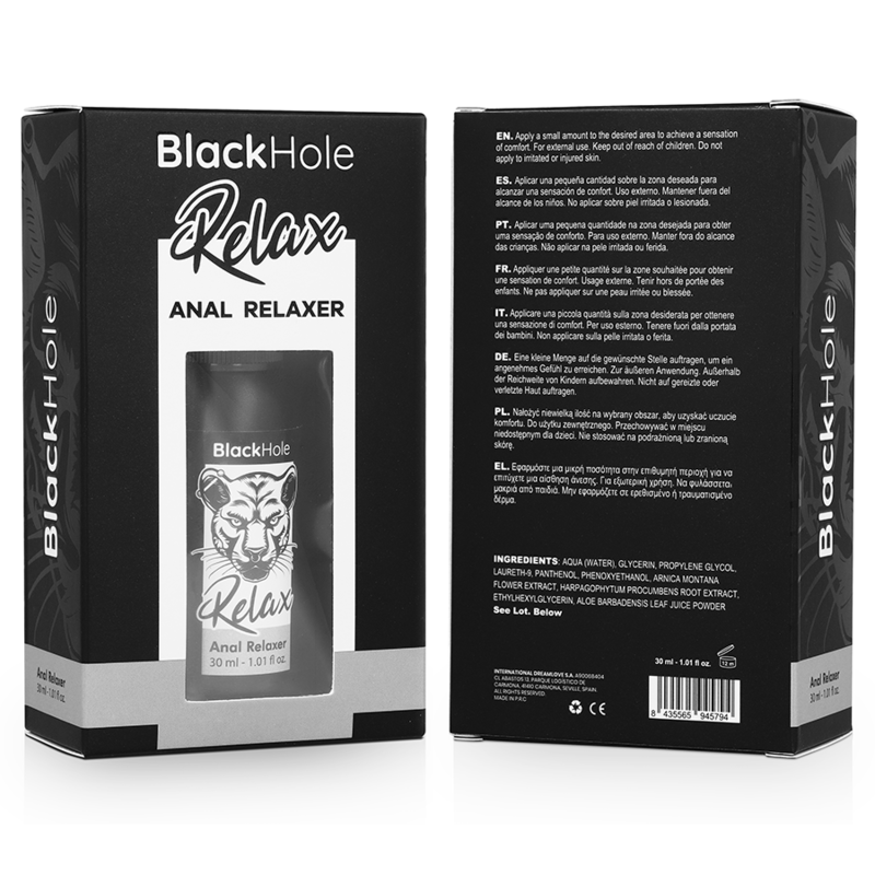 BLACK HOLE Spray Relaxante Anal Explorer 30 ML, para conforto e prazer íntimo.
