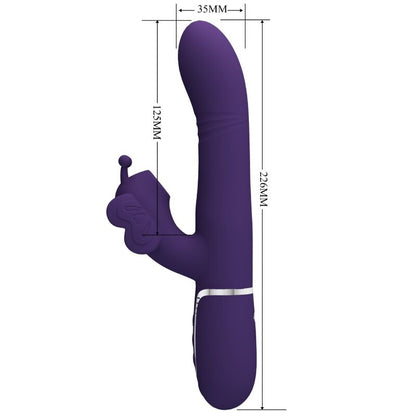 Vibrador Coelho Pretty Love Multifunções 4 em 1 Borboleta Roxo para prazer clitoriano e ponto G