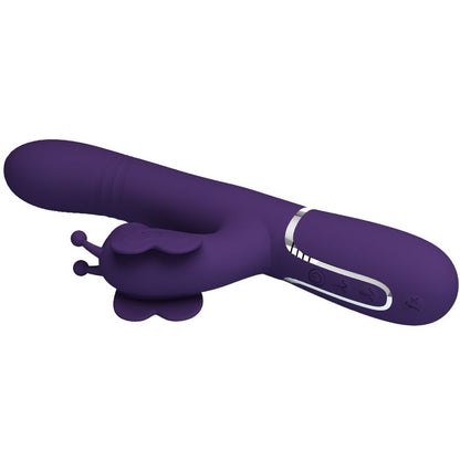 Vibrador Coelho Pretty Love Multifunções 4 em 1 Borboleta Roxo para prazer clitoriano e ponto G