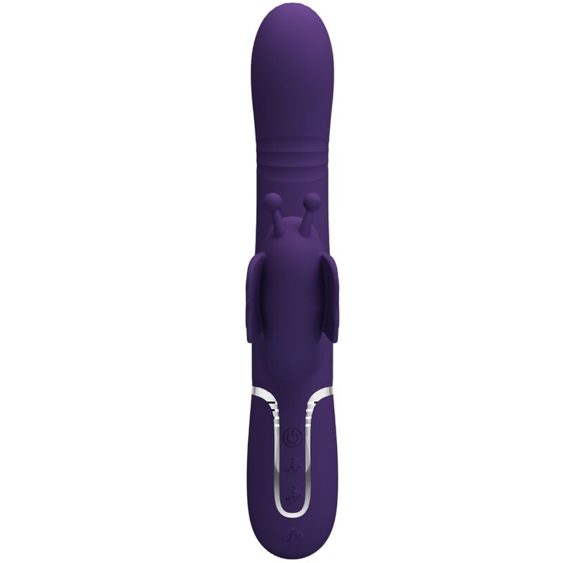 Vibrador Coelho Pretty Love Multifunções 4 em 1 Borboleta Roxo para prazer clitoriano e ponto G