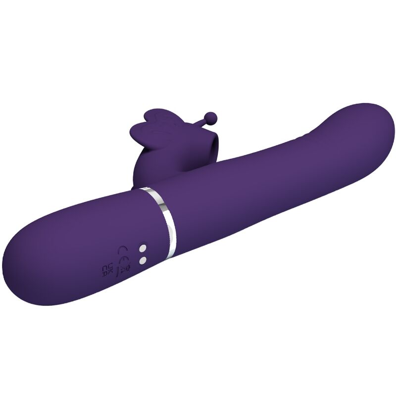Vibrador Coelho Pretty Love Multifunções 4 em 1 Borboleta Roxo para prazer clitoriano e ponto G