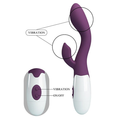 PRETTY LOVE Vibrador G-Spot e Clitoriano Brilhante Roxo em destaque
