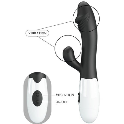 Vibrador Ponto G Snappy Pretty Love com design flexível e estimulação clitoriana, cor preta.