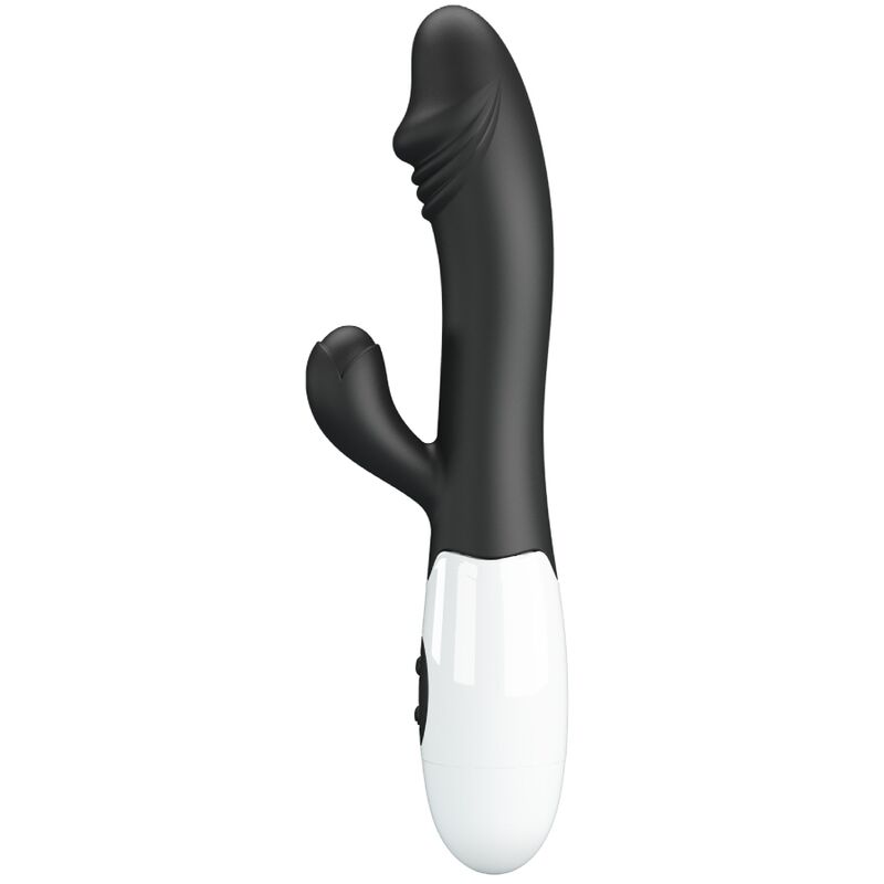 Vibrador Ponto G Snappy Pretty Love com design flexível e estimulação clitoriana, cor preta.