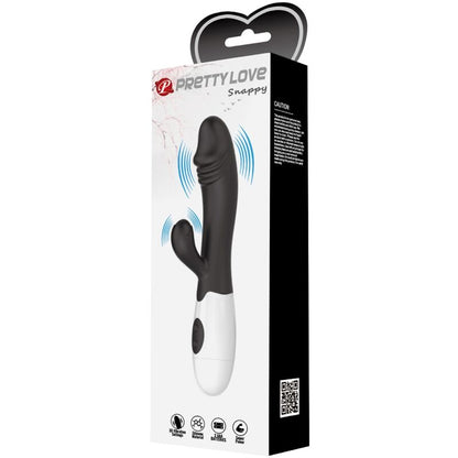 Vibrador Ponto G Snappy Pretty Love com design flexível e estimulação clitoriana, cor preta.