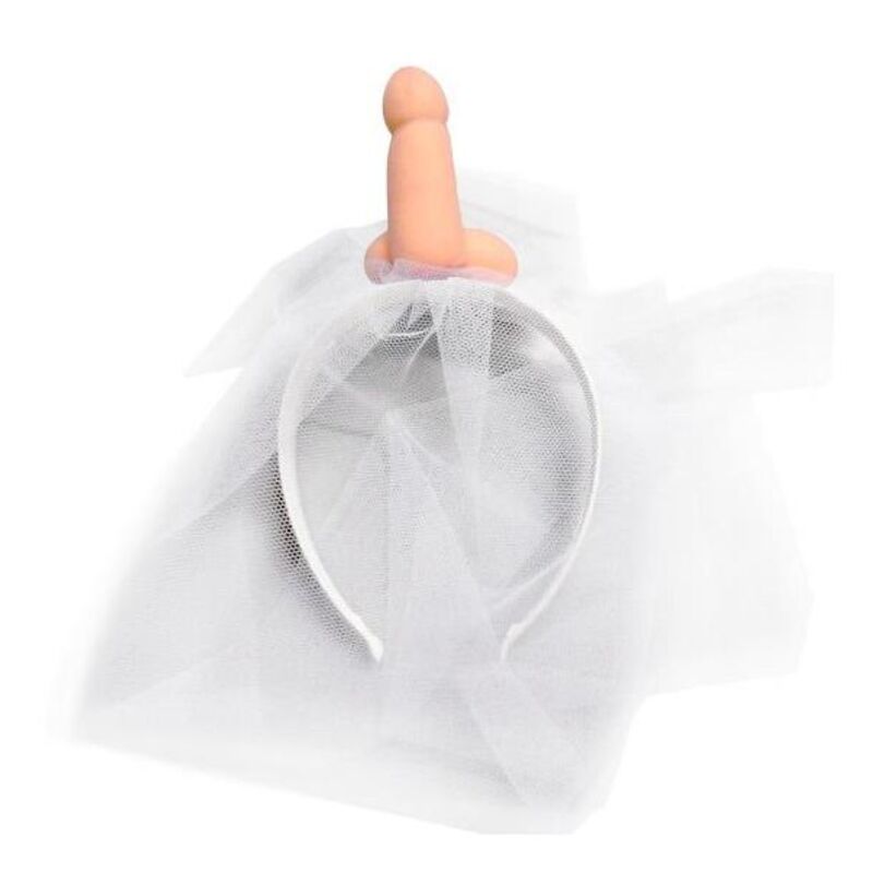 Véu de Noiva Branco com Pénis para Despedida de Solteira