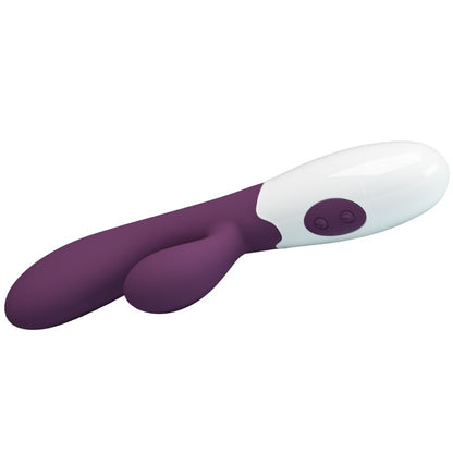Vibrador coelho Pretty Love Alvis roxo de silicone com estimulação de ponto G e clitóris.