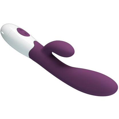 Vibrador coelho Pretty Love Alvis roxo de silicone com estimulação de ponto G e clitóris.