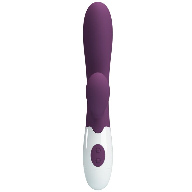 Vibrador coelho Pretty Love Alvis roxo de silicone com estimulação de ponto G e clitóris.