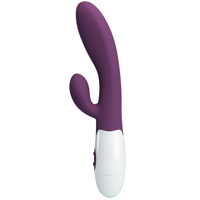 Vibrador coelho Pretty Love Alvis roxo de silicone com estimulação de ponto G e clitóris.