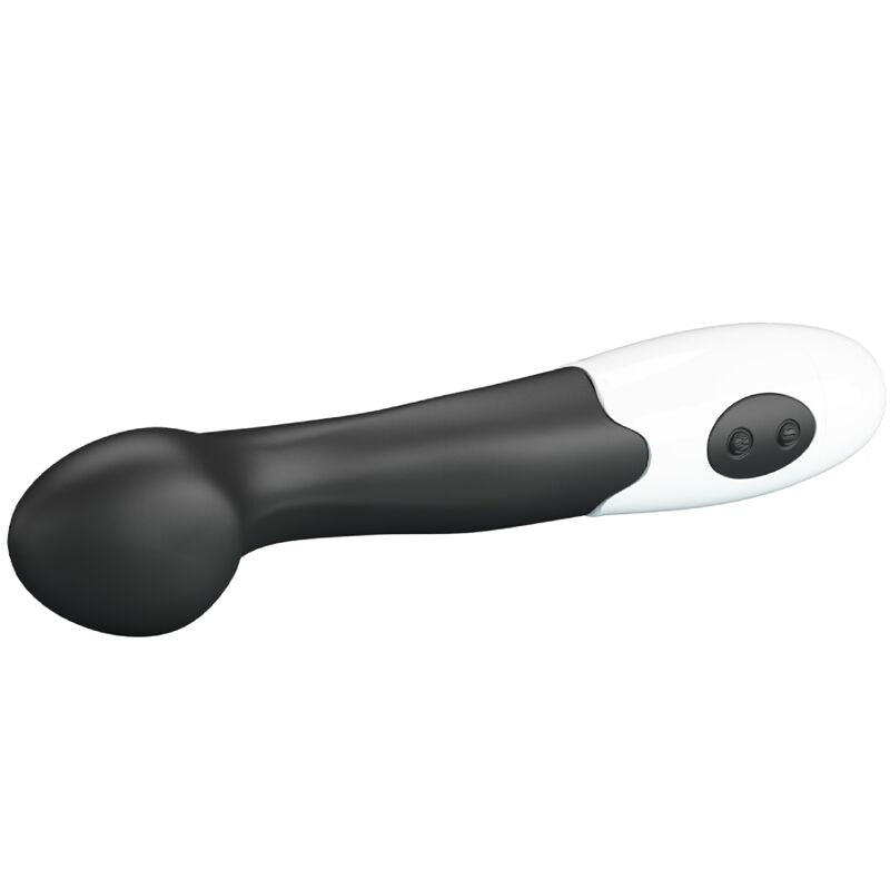 Close-up do vibrador PRETTY LOVE Charles G-Spot preto, destacando o seu design elegante e textura em silicone.