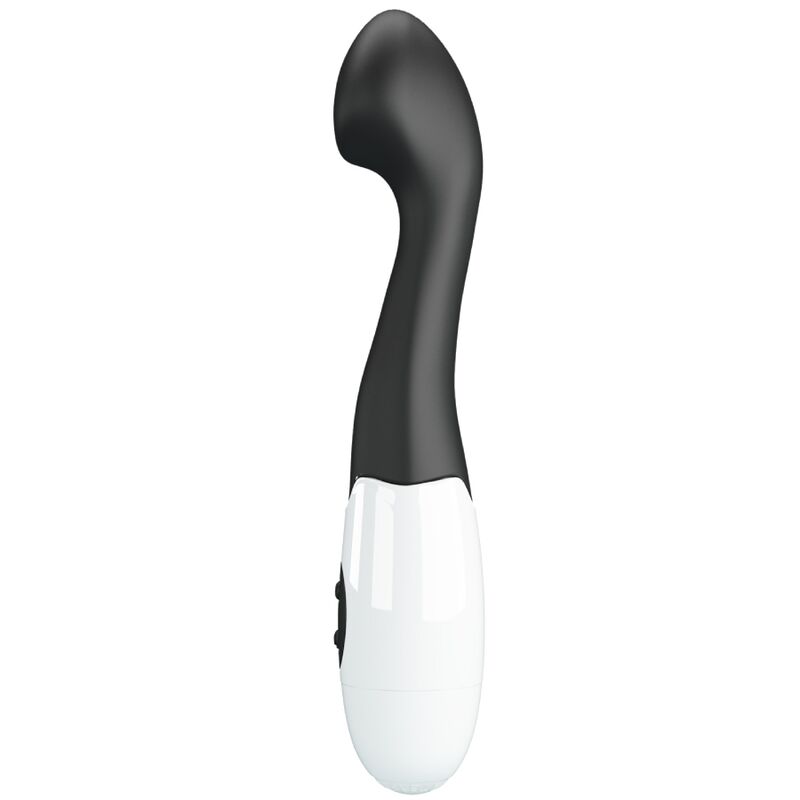 Close-up do vibrador PRETTY LOVE Charles G-Spot preto, destacando o seu design elegante e textura em silicone.