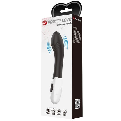 Vibrador G-Spot Elemental PRETTY LOVE preto com 30 modos de vibração para estimulação do ponto G.