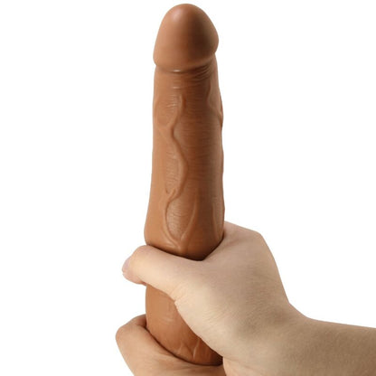 Vista detalhada do vibrador realista PRETTY LOVE Alfredo 21.5 CM com textura veiada.
