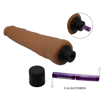 Vista detalhada do vibrador realista PRETTY LOVE Alfredo 21.5 CM com textura veiada.