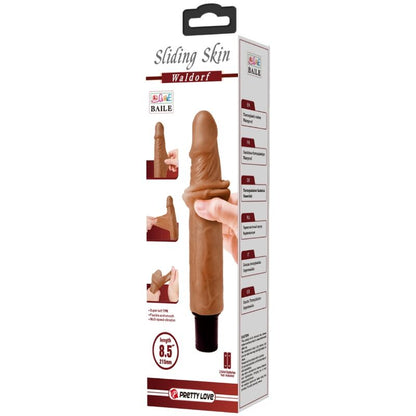 Vibrador realista Pretty Love Waldorf 18 cm com textura e detalhes para prazer intenso.
